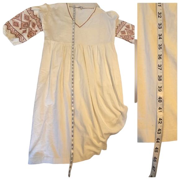 Madewell Embroidered Sleeve Popover Midi Dress, Bohemian Peasant Flour Sack sz M - Picture 9 of 11
